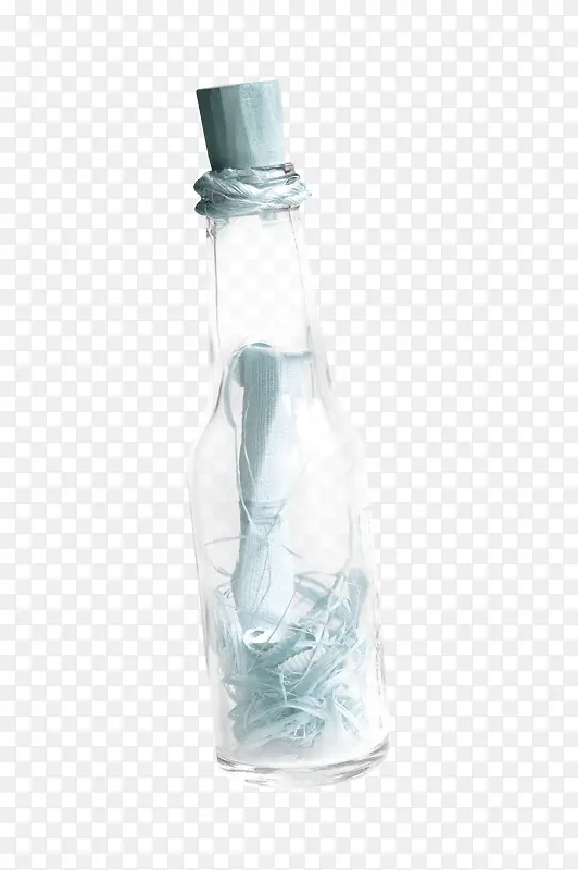 蓝色卷轴瓶子
