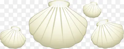卡通手绘白色扇贝