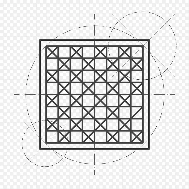 手绘黑色格子棋盘