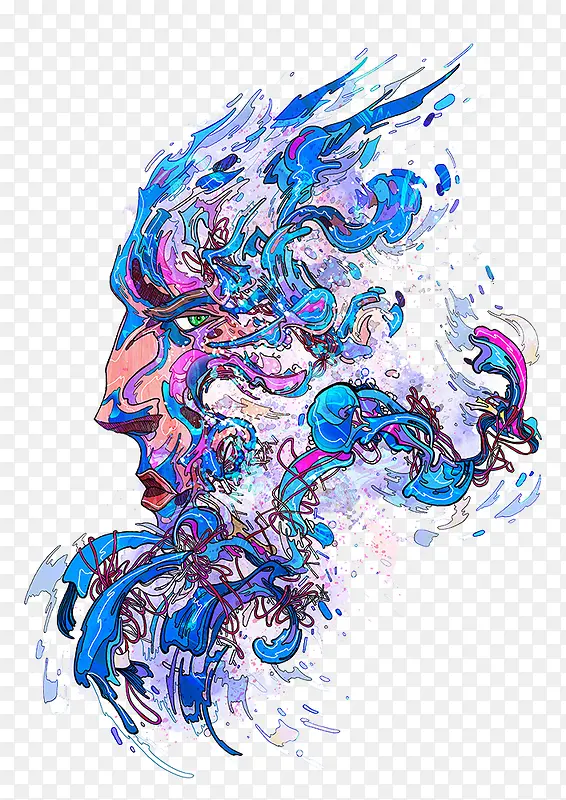 炫酷彩绘人脸图案