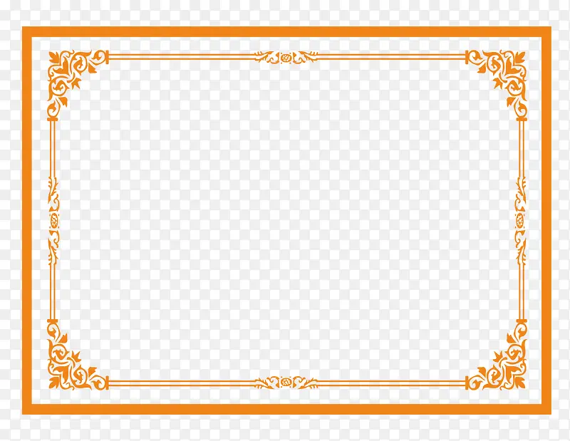 橙色矩形装饰边框