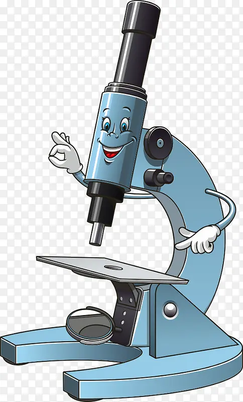 矢量可爱卡通显微镜