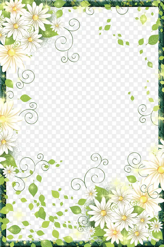 美丽花卉边框相框