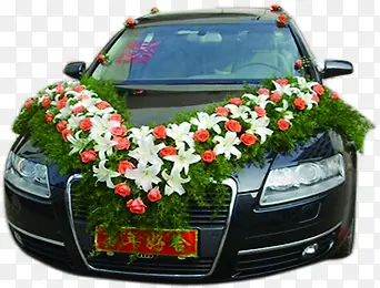 婚礼的婚车汽车鲜花