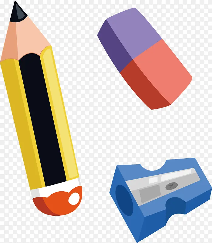 卡通文具矢量图