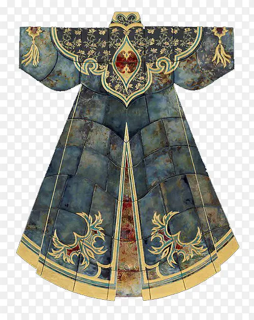 藏青色瓷砖旗袍