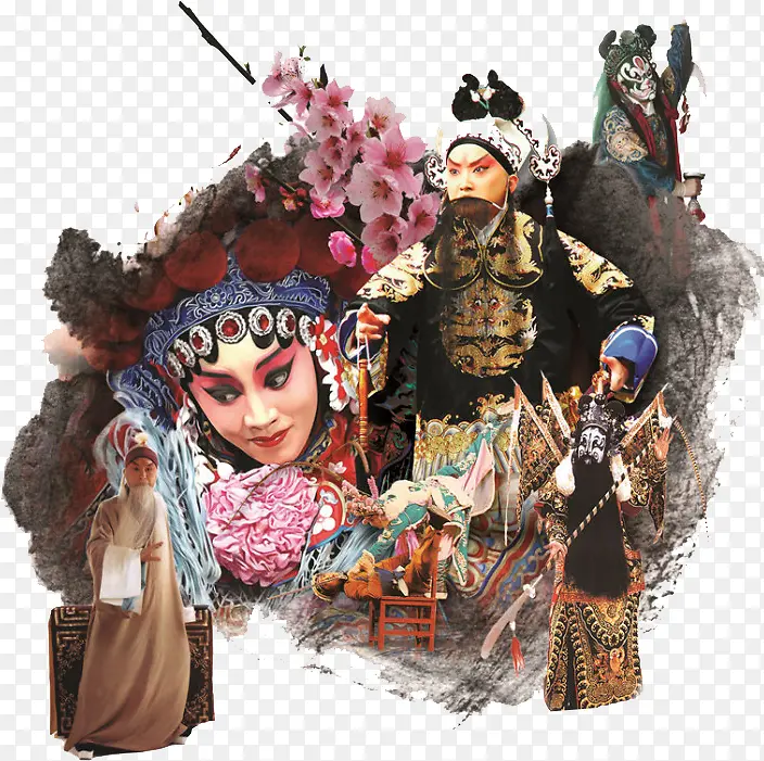 水彩京剧