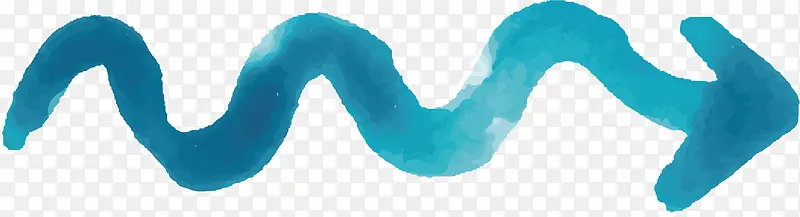 蓝色水彩向右箭头