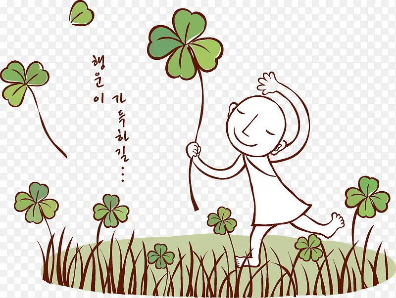 举着四叶草的和尚图片