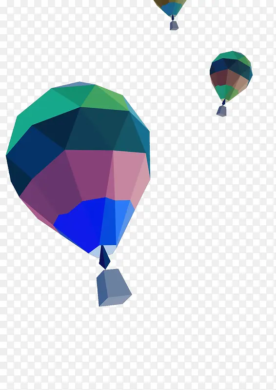 几何彩色热气球
