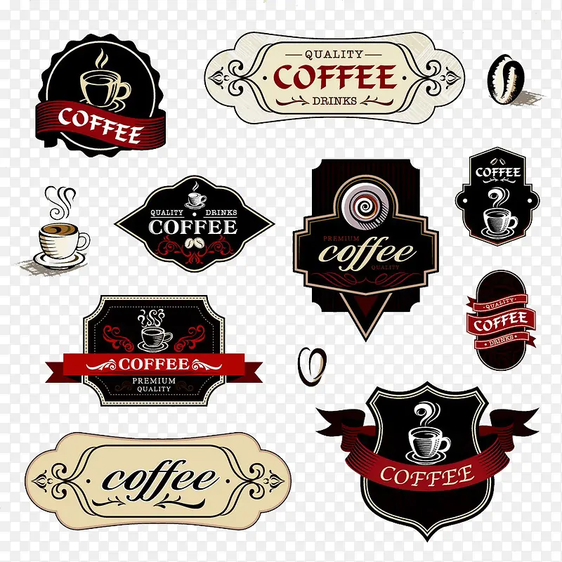 异形咖啡餐饮标签