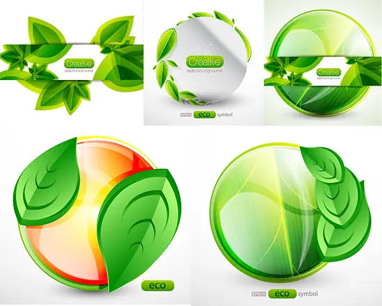 绿叶环保标志矢量素材