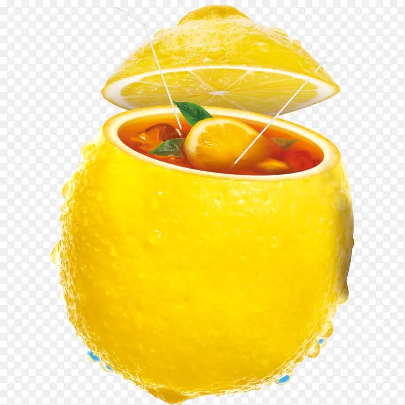 黄色柠檬茶广告
