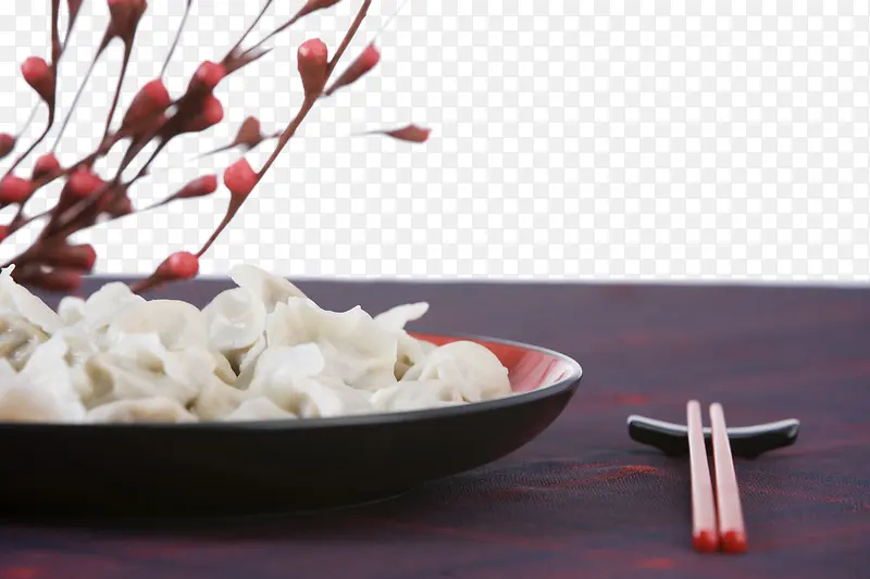 创意盘子中的水饺