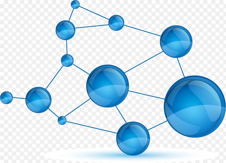 蓝色简约原子结构装饰图案