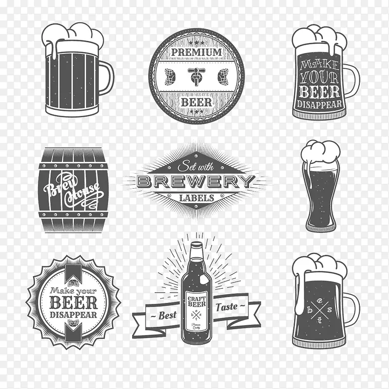 啤酒节图标设计图片