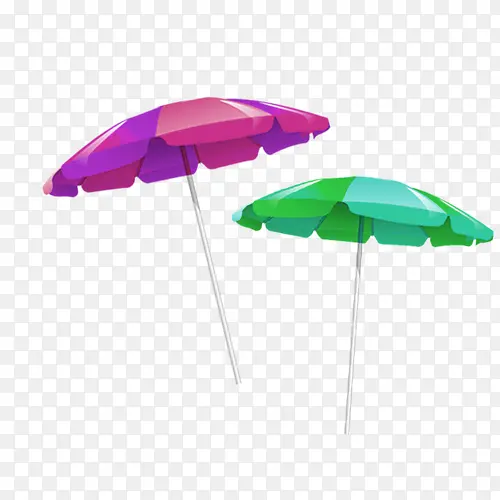 绿色简约遮阳伞装饰图案