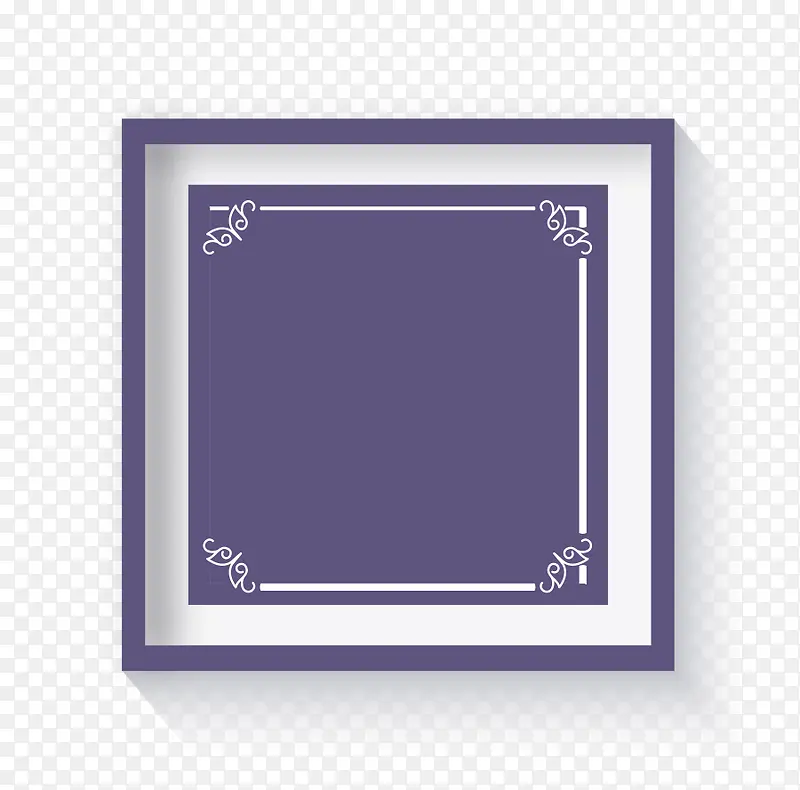 矢量古棱角相框紫色方