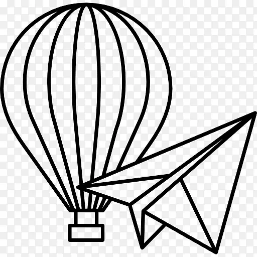 热气球和纸飞机图标