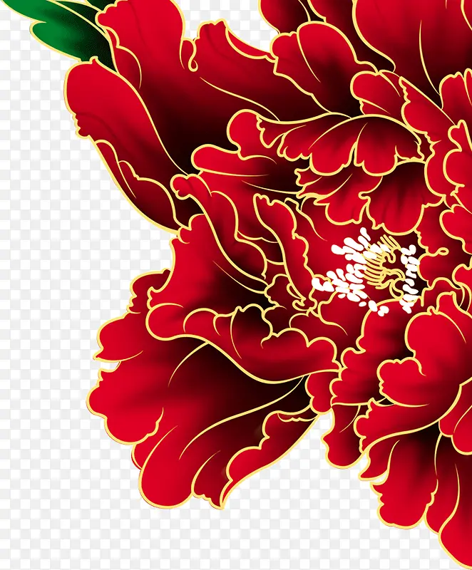 创意古风合成红色的花朵置物架