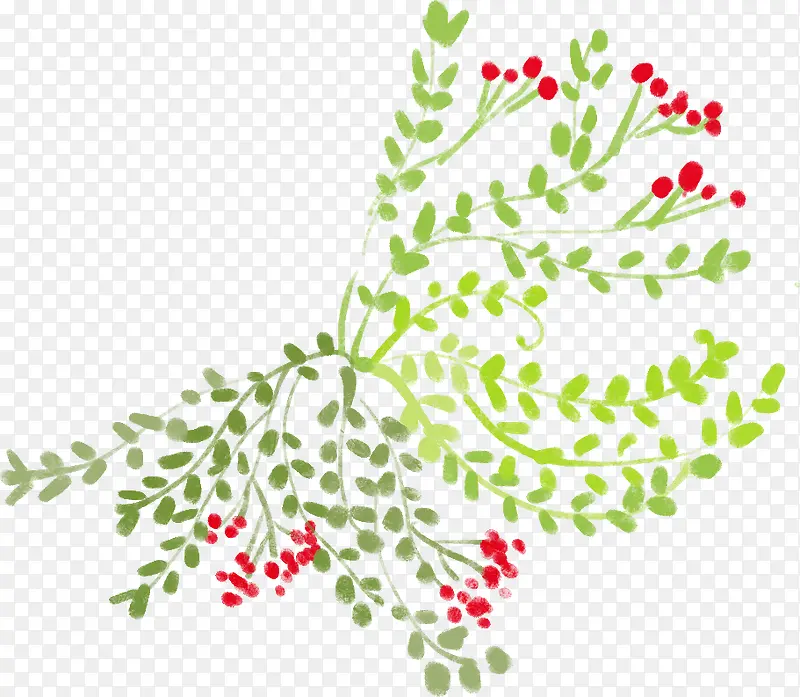红色小花植物装饰图