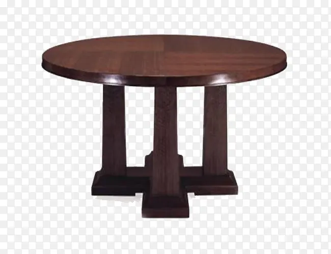 棕黑色特别小圆桌