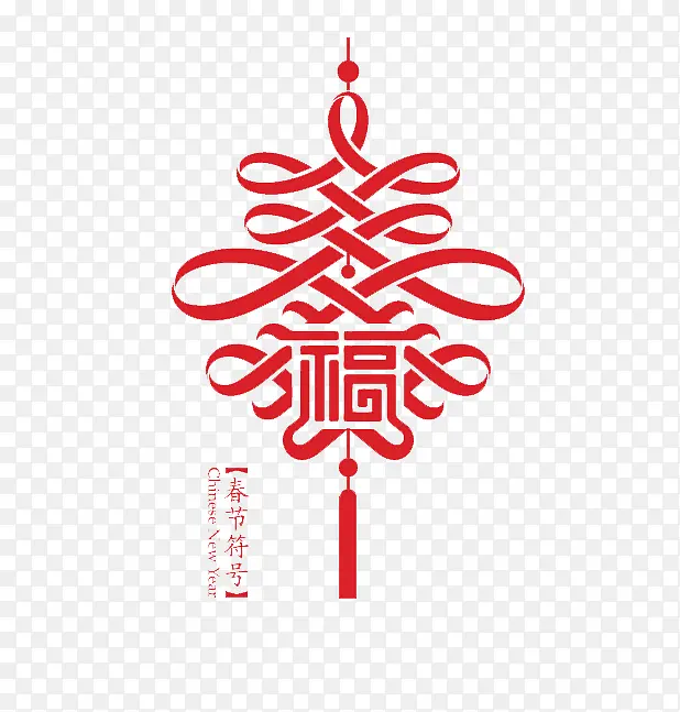 卡通手绘红色的中国结