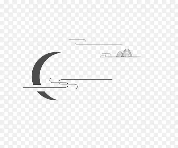 手绘月亮和曲线