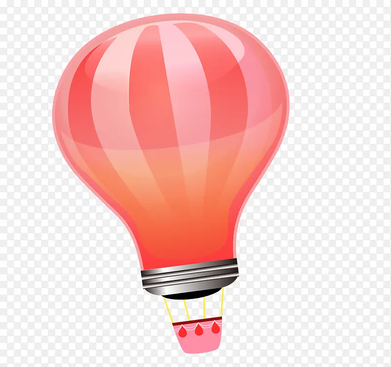粉红色氢气球式灯泡