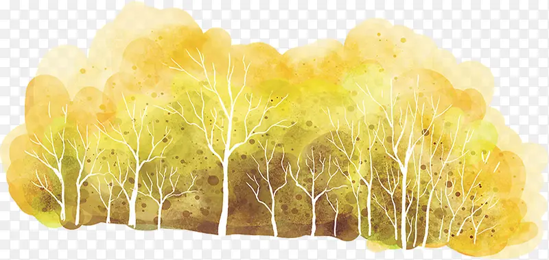 黄色树木春季水彩画册