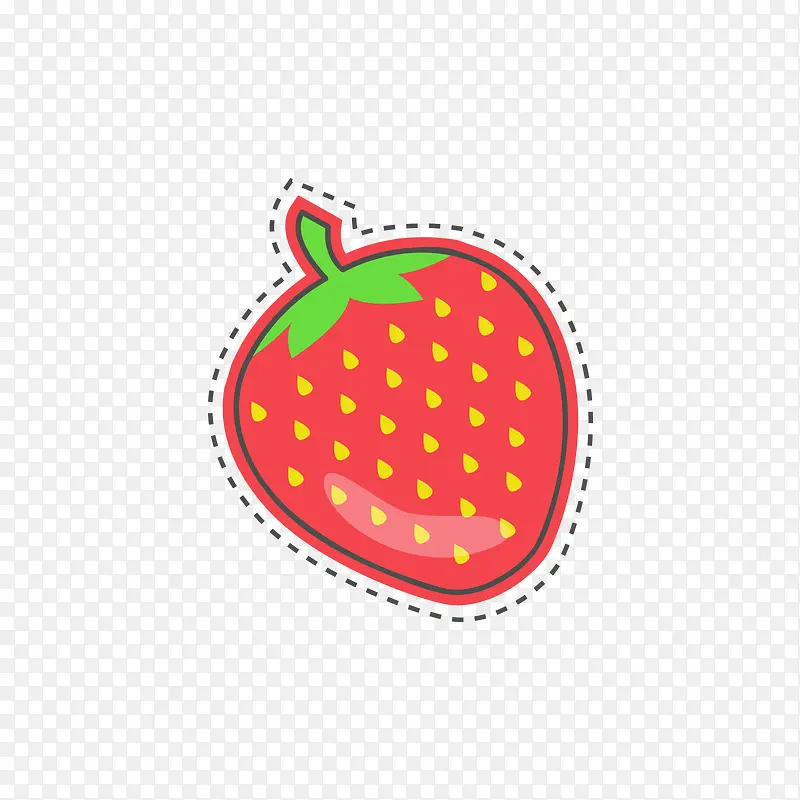 红色草莓水果标贴