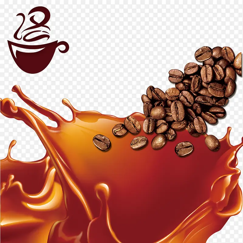 咖啡豆和咖啡污渍