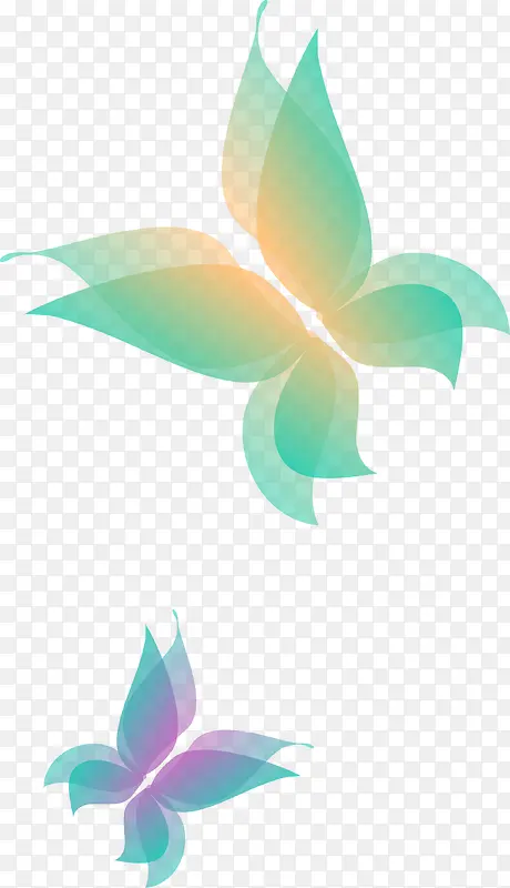 绿色蝴蝶矢量图