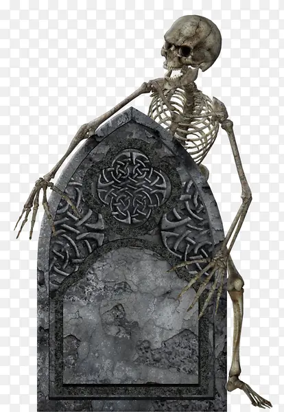 墓碑里爬出来的骷髅