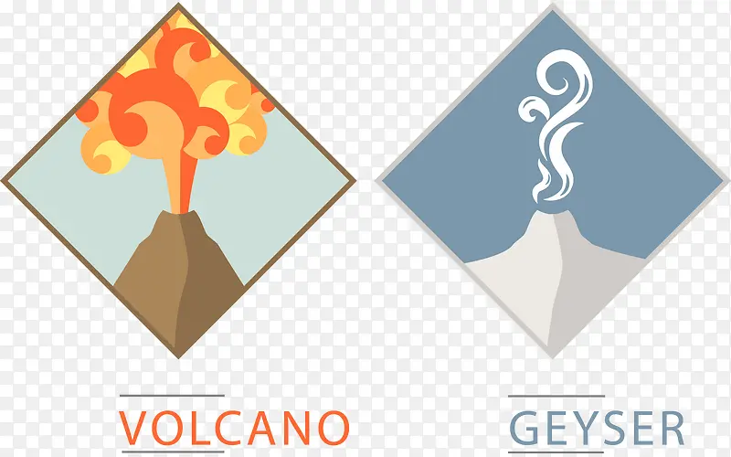 矢量手绘火山图标