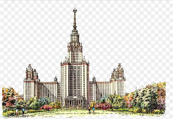 手绘建筑