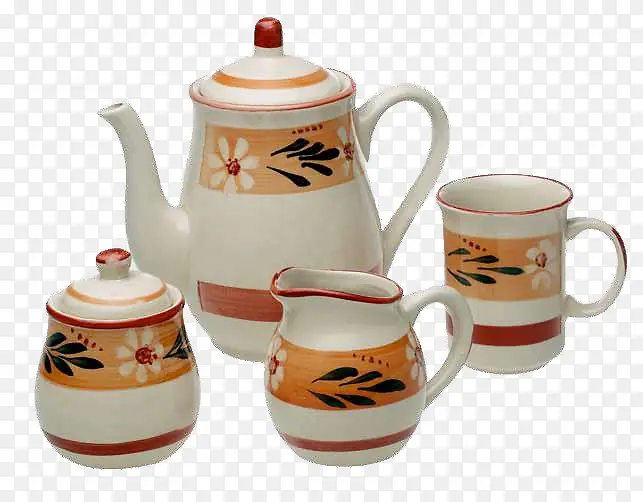 一组复古的茶壶