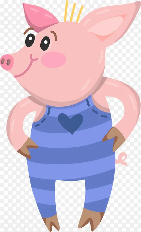 卡通可爱粉红小猪动物贴纸