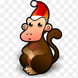 可爱动物圣诞节猴子