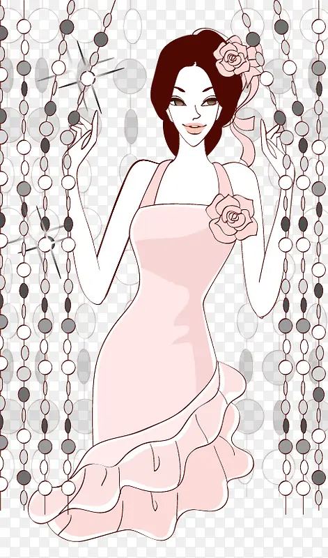 矢量婚纱女生