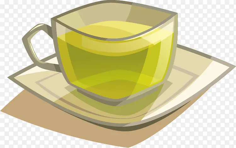 矢量绿茶杯