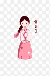 卡通韩国小姑娘