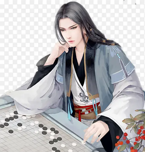 古风立绘下围棋男子