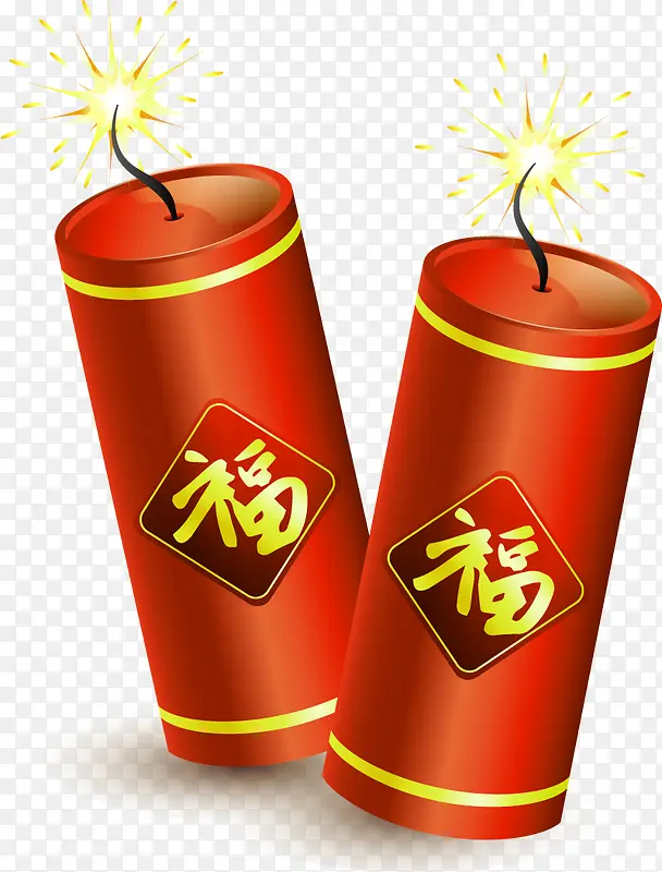 红色中国风鞭炮装饰图案