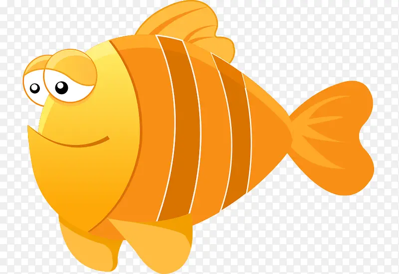 矢量卡通海洋生物黄色鱼