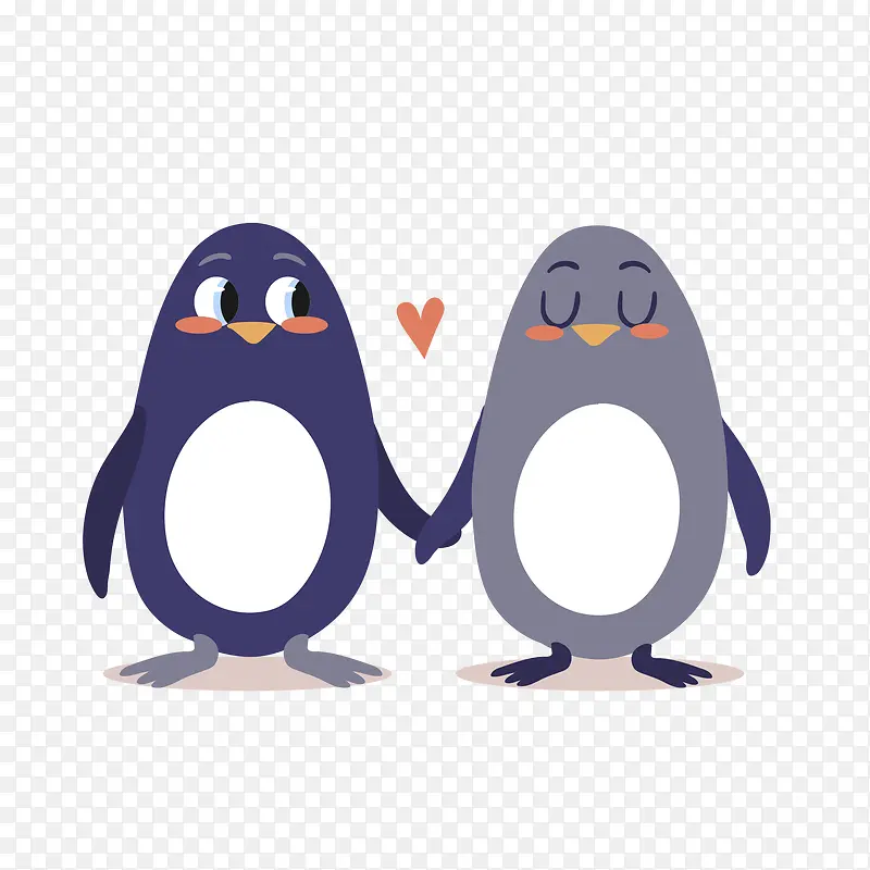 卡通企鹅爱情动物免抠素材