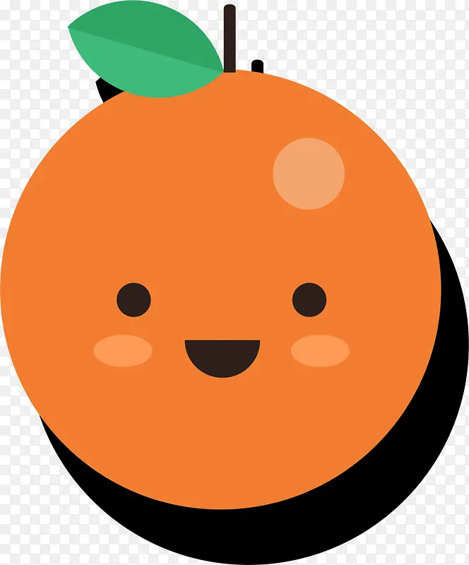 扁平卡通笑脸橘子