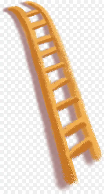 手绘水彩黄色的梯子效果