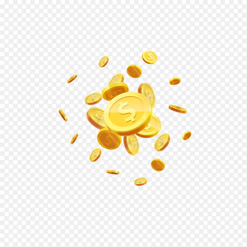 一堆漂浮金币