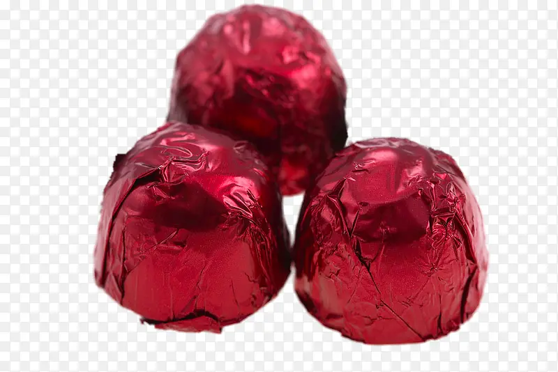 红色锡纸包裹的巧克力